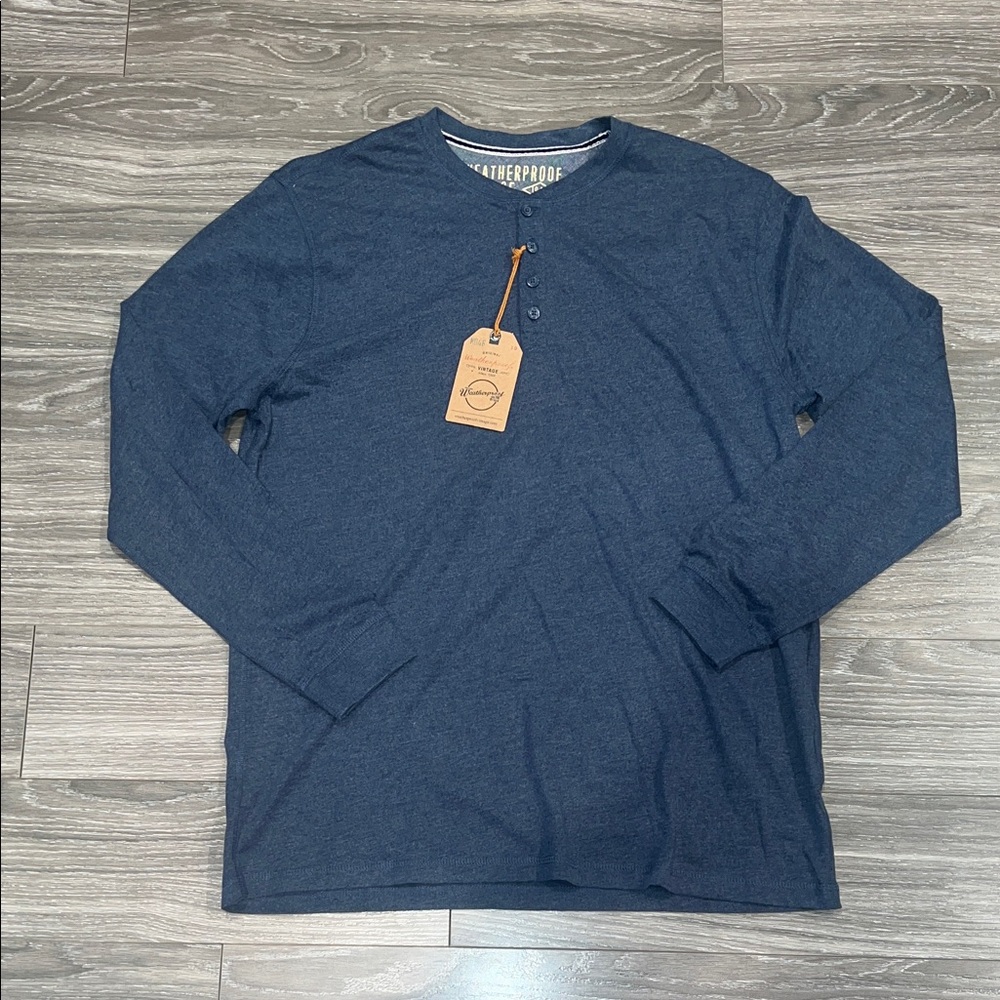 Weatherproof Men's Navy Long Sleeve Henley